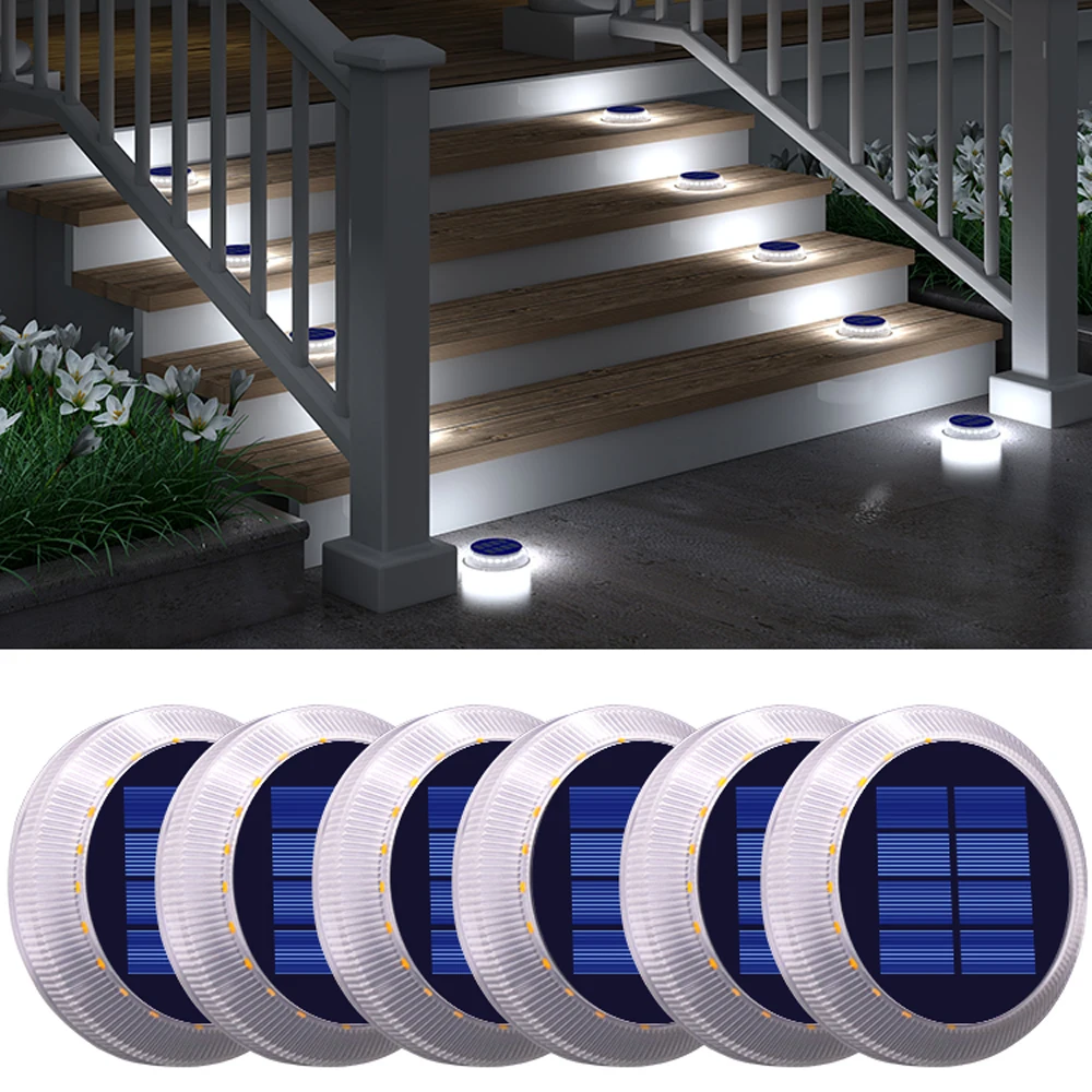Outdoor Deck Lights Solar Powered LED IP68 Waterproof Automatic On/Off Yard Fence Wall Lamp Solar Fence Solar Ground Lights
