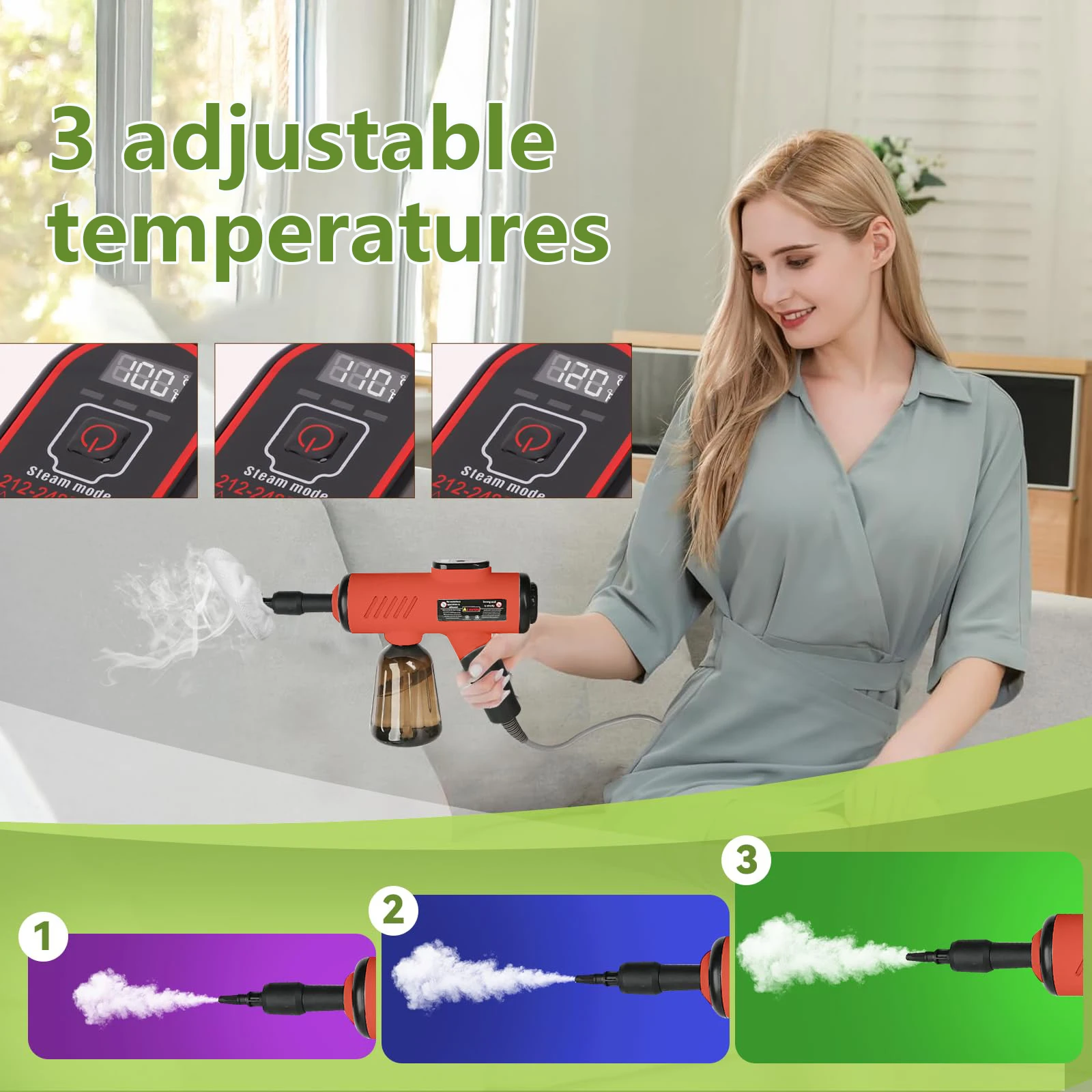 Handheld Steam Cleaner High-Pressure and High-Temperature Sterilization 1200W Household Kitchen Air Conditioner Hood Washer Gun