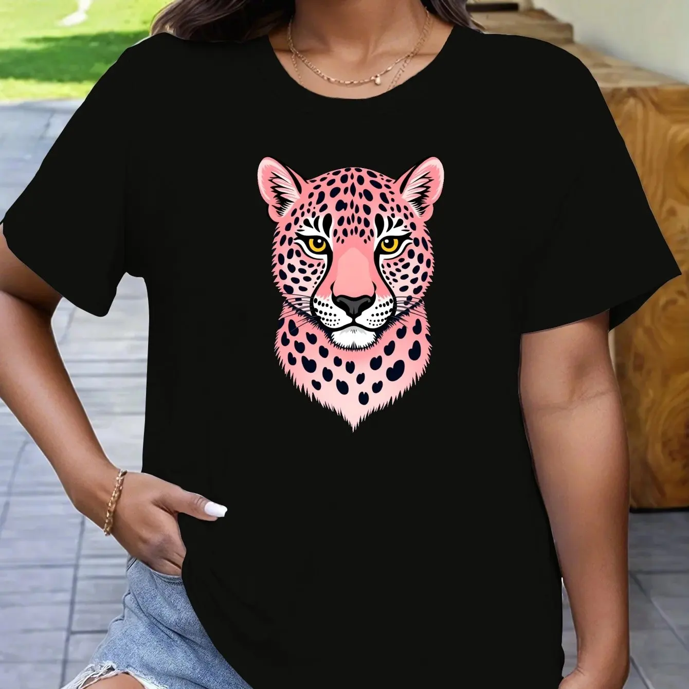 

Мужские и женские футболки из чистого хлопка с графическим принтом «Розовая пантера», лето, осень и зима, роскошные уличные футболки с короткими рукавами