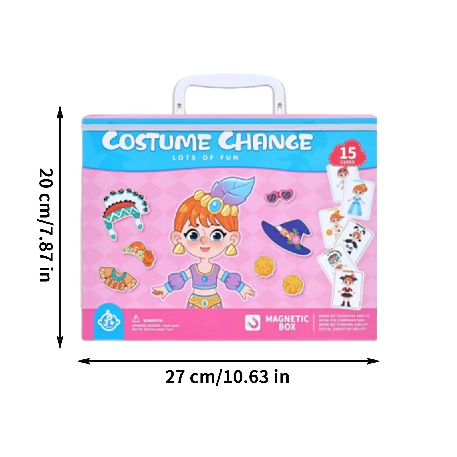 Quebra-cabeças magnéticos para crianças, dupla face, magnéticos, fingir jogar, vestir-se quebra-cabeças para crianças, meninas, adolescentes, escola familiar