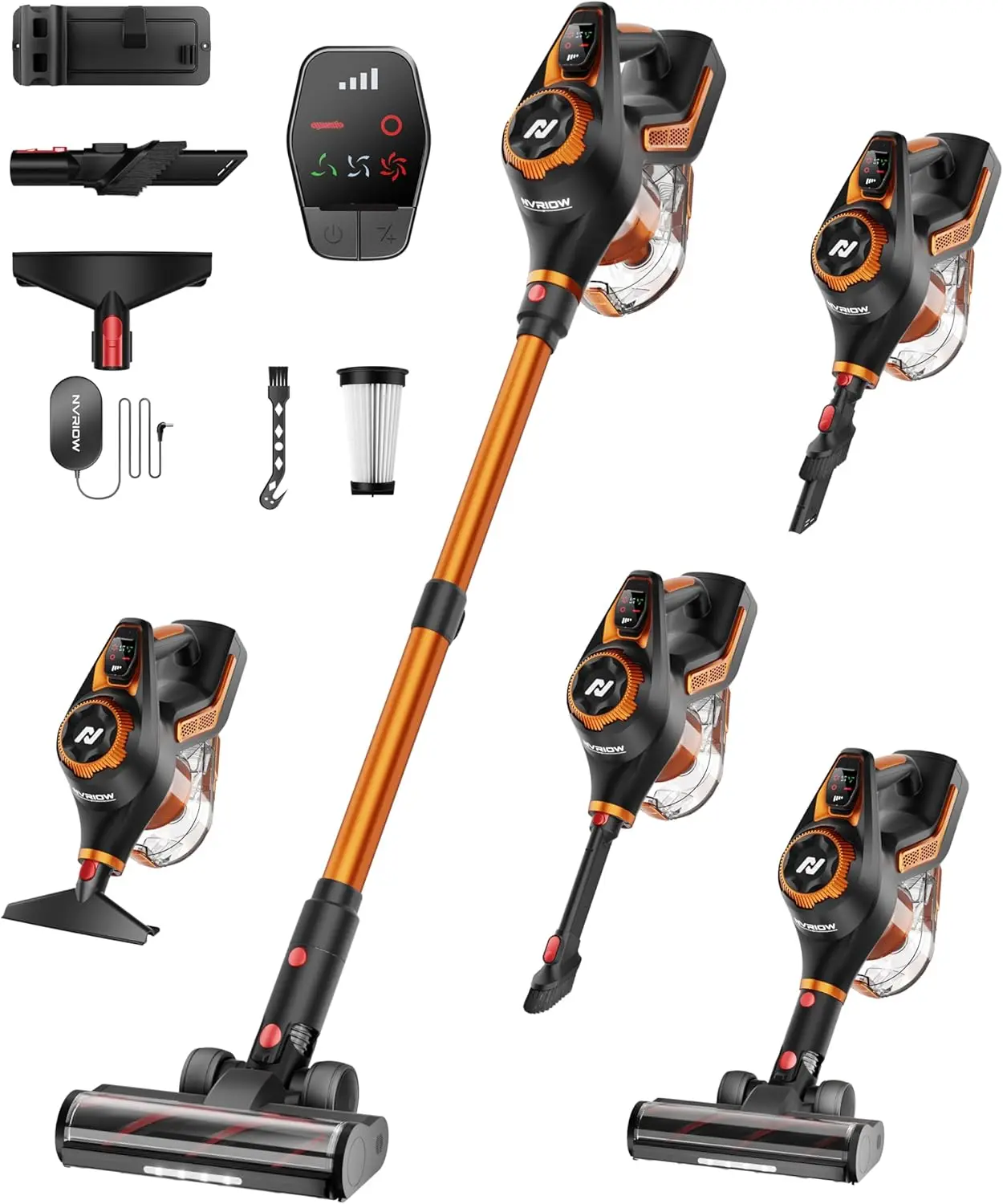 45KPa Cordless Stick Vacuum, 80min Runtime, 1.5L Dust Cup, Lightweight for Home Floors and Pet Hair