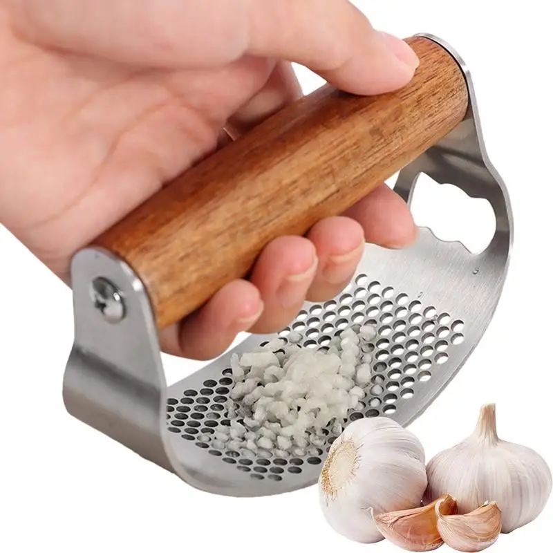 Garlic Press Crusher Stainless Steel Manual Garlic Mincer Chopping Garlic Tool Fruit Vegetable Tools Kitchen Masher Gadget