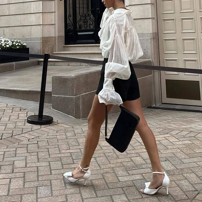 2025 Ladies Temperament Silk Slim Shirt Office Elegant Lapel Long Sleeved Solid Top Fashion High Street Single Breasted Blouses