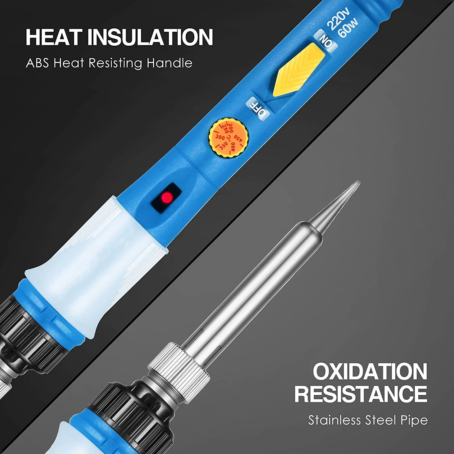 Kit Ferro De Solda De Temperatura Ajustável Ferramentas De Solda Aquecedor De Reparação Pistola De Solda Com Multímetro, 60W, 2023