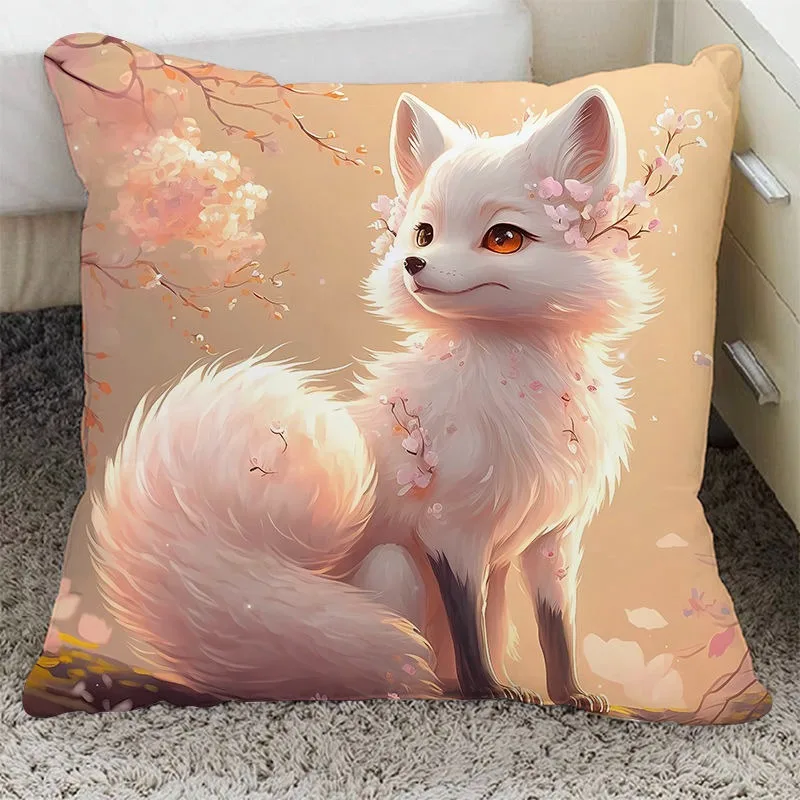 Cartoon Fox Cute Pillowcase Dormitory Decoration Office Living Room Sofa Home Pillowcase