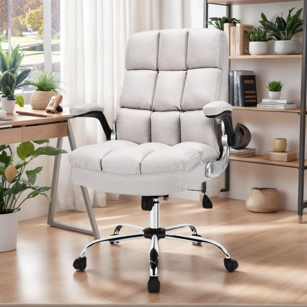 

Ergonomic Office Chair Big and Tall High-Back Executive Computer Desk Chair Upholstered Comfortable Home Office Chair