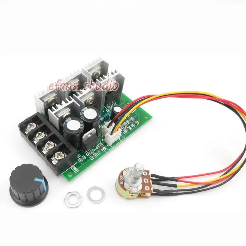 DC 9V-55V 12V 18V 24V 36V 48V 15KHZ High Power 40A PWM DC Motor Speed Controller Module 0-100% Adjust Speed Potentiometer Switch