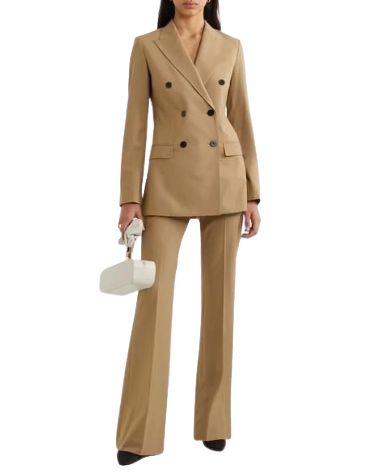 Women's Dresses Suit Gowns Elegant Peaked Lapel Splice Jacket Coat And Pants For Female Satin 2 Pieces Suit Customized W56