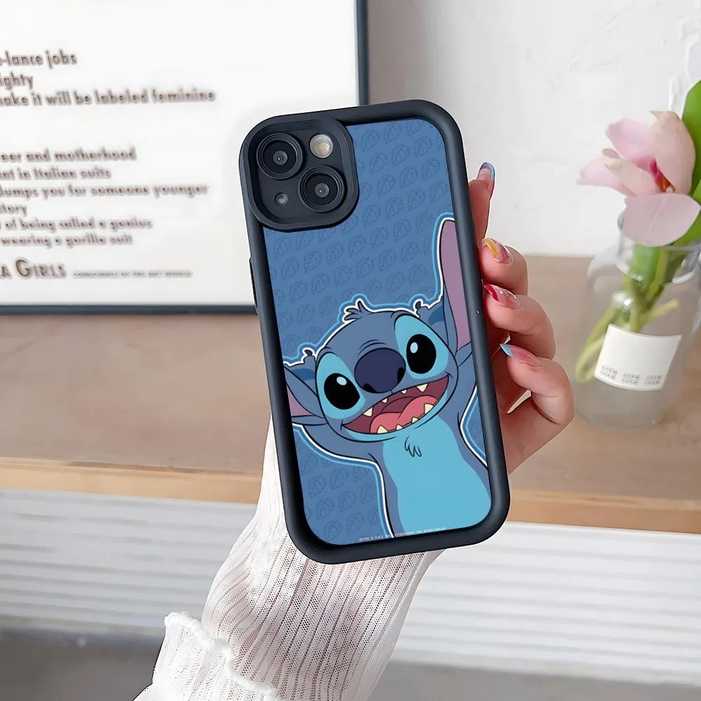 Custodia per telefono Disney Cartoon Stitch custodia in Silicone opaco tinta unita semplice per Oppo Reno 6 7 8 5 4 10 A 54 55 72 78 98 57 Findx3