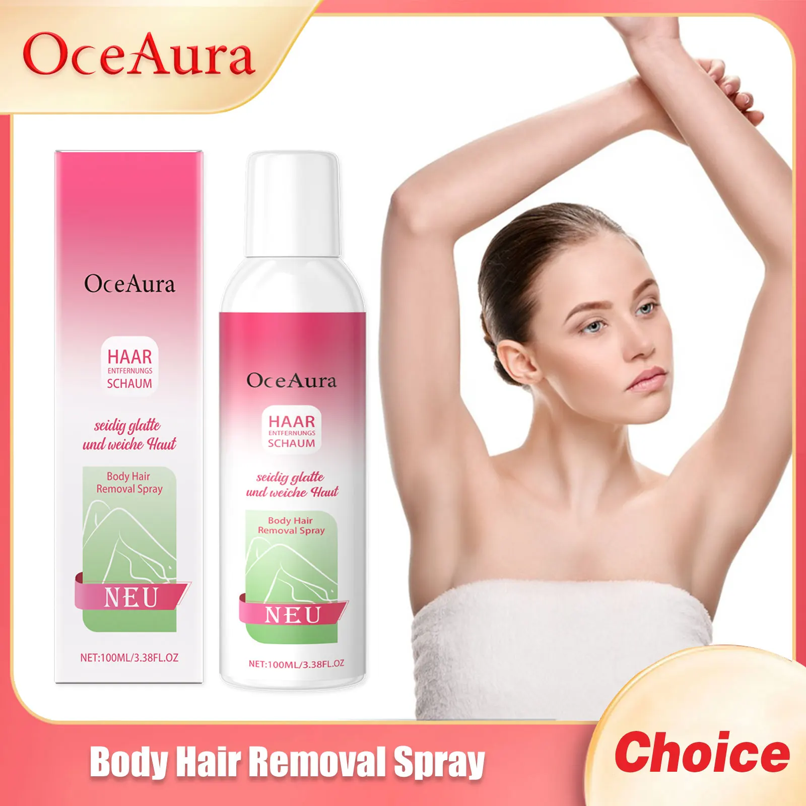 

OCEAURA Body Hair Removal Spray Relieve Discomfort Massage Epidermis Improving Drying Inhibit Hair Growth Body Nourishing Spray
