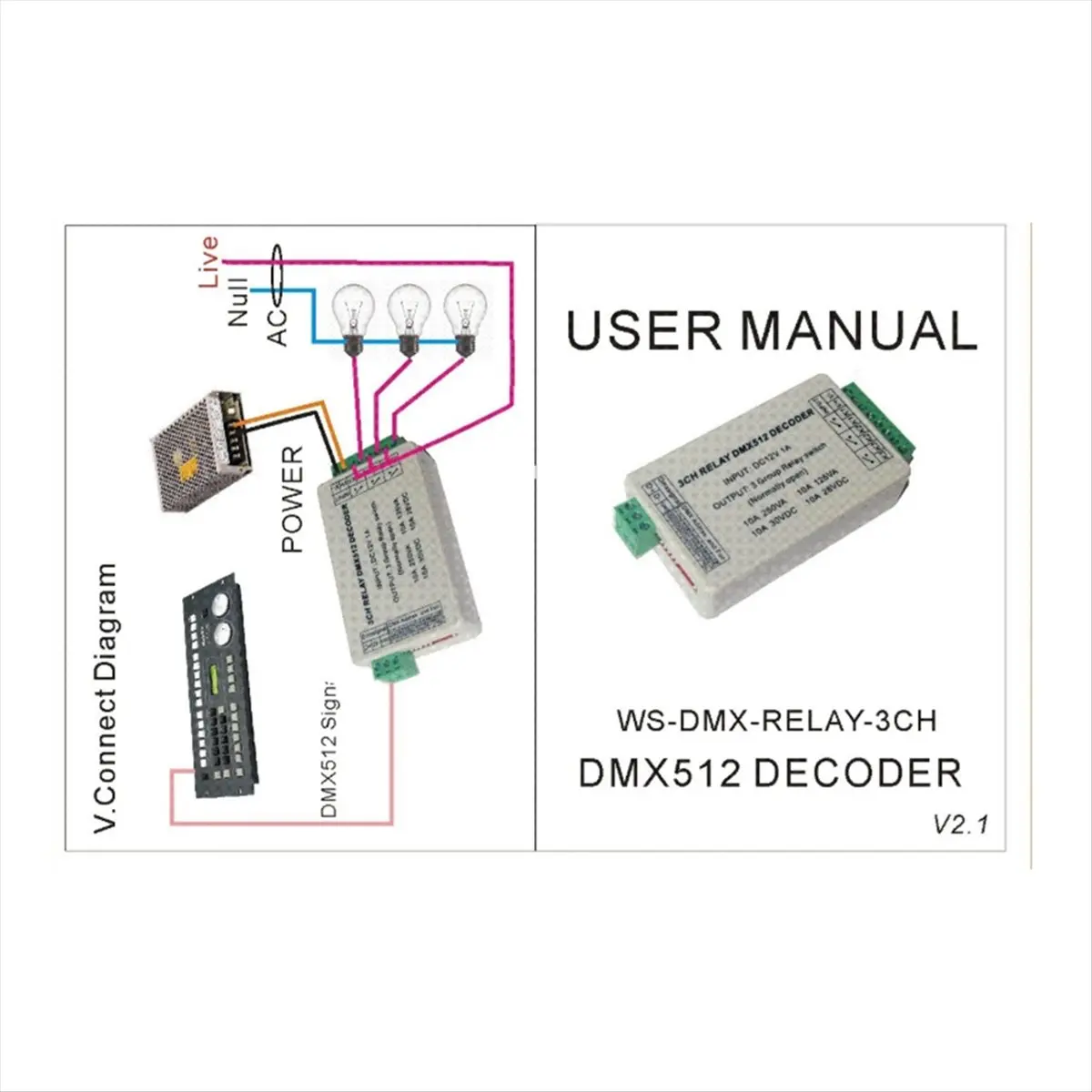 *A12R 3CH Dmx512 LED Controller 3 Channel DMX512 RELAY OUTPUT Decoder Switch DC12V 10Ax3CH Relay Dimmer