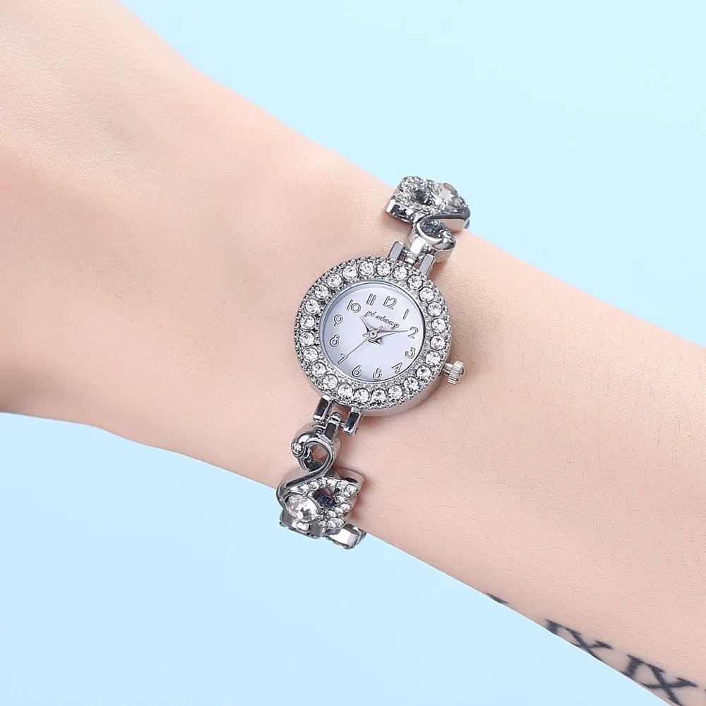 UTHAI BK156 Diamond Inlaid Small Dial Full of Diamonds Swan Bracelet Women\'s Watch Fashion Temperament Leisure Quartz Watch