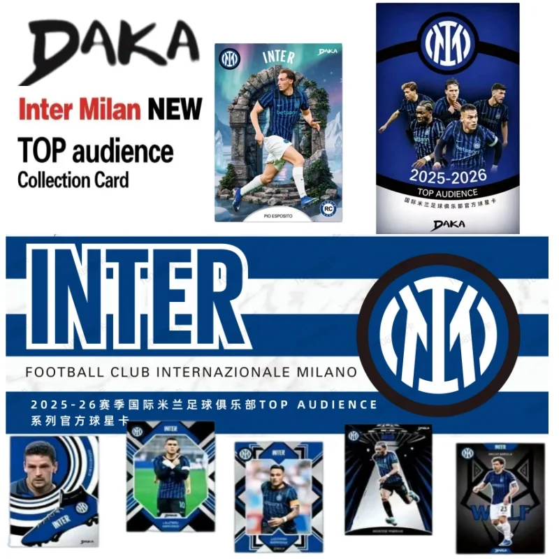 NOVO 2025-2026 Coleção de Cartões de Futebol Daka Inter Milan Real Madrid Barcelona Manchester Juventus Cartão de Assinatura de Jogador Estrela Ale