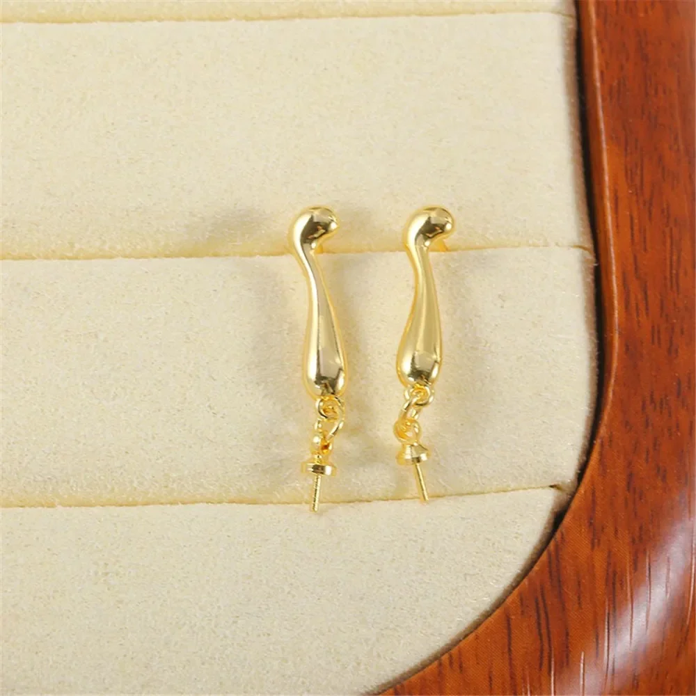 

Gold Plated Pearl Earring Settings, DIY Jewelry Making Supplies, Blank Ear Stud Bases for Handmade Accessories, 1pair No Pearl