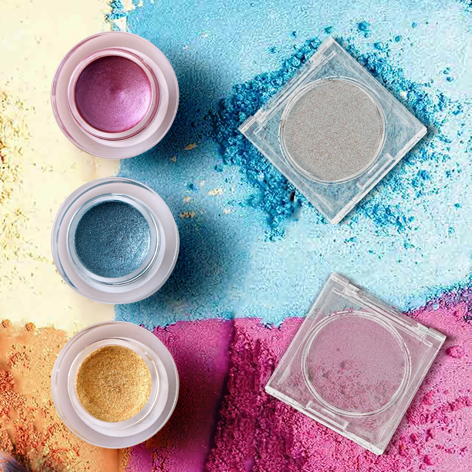 4 szt. Przezroczyste kwadratowe pojemniki do przechowywania, łatwe do przenoszenia, idealne na podróże dla kobiet, pomysł na prezent, kompaktowe etui.