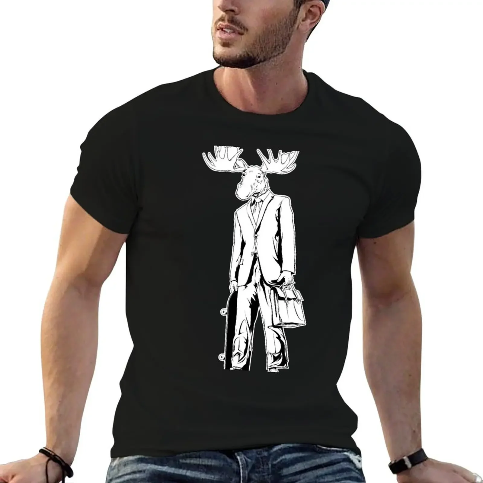 

mooseman (on black) T-Shirt blanks summer clothes mens clothing