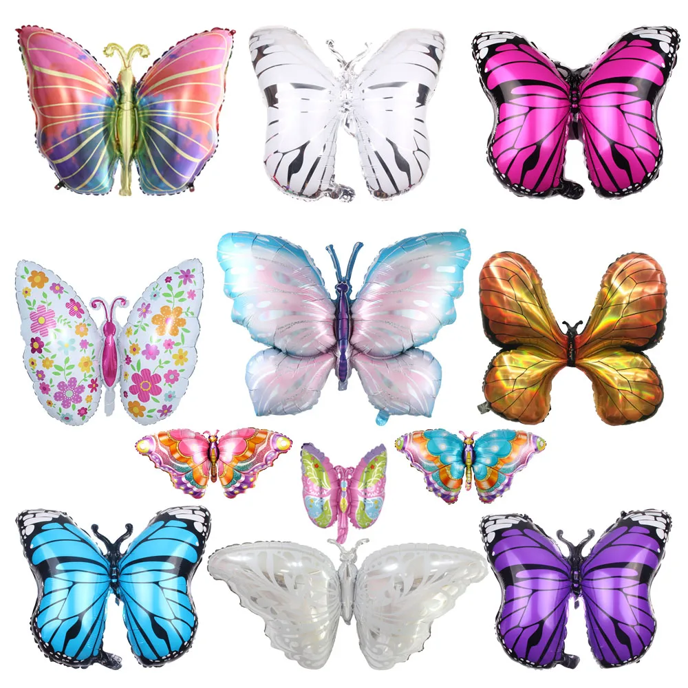 Large Butterfly Balloons Colorful Butterfly Birthday One Years Old Party Aluminum Foil Balloon Wedding Baby Shower Decorations