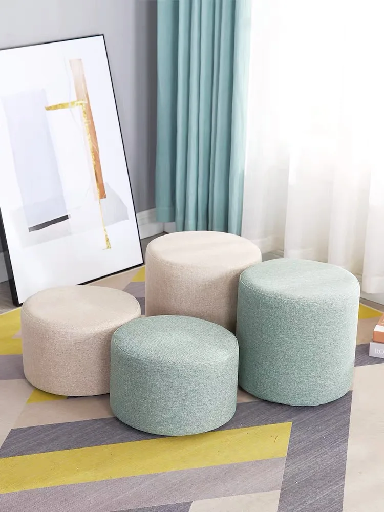 غرفة المعيشة الديكور المخملية الناعمة جولة مسند القدمين غرفة المعيشة البراز العثماني، الذهبي