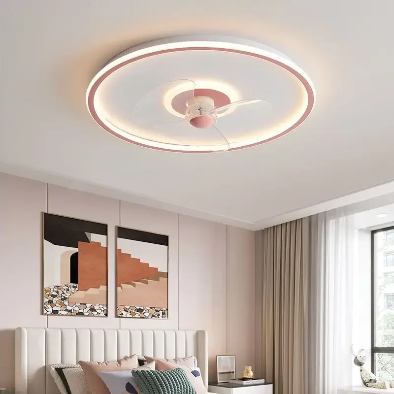 

Fan Lamp Smart Living Room Dining Room Bedroom Ultra-Thin Mute Ceiling Lamp Fan Integrated Lamp