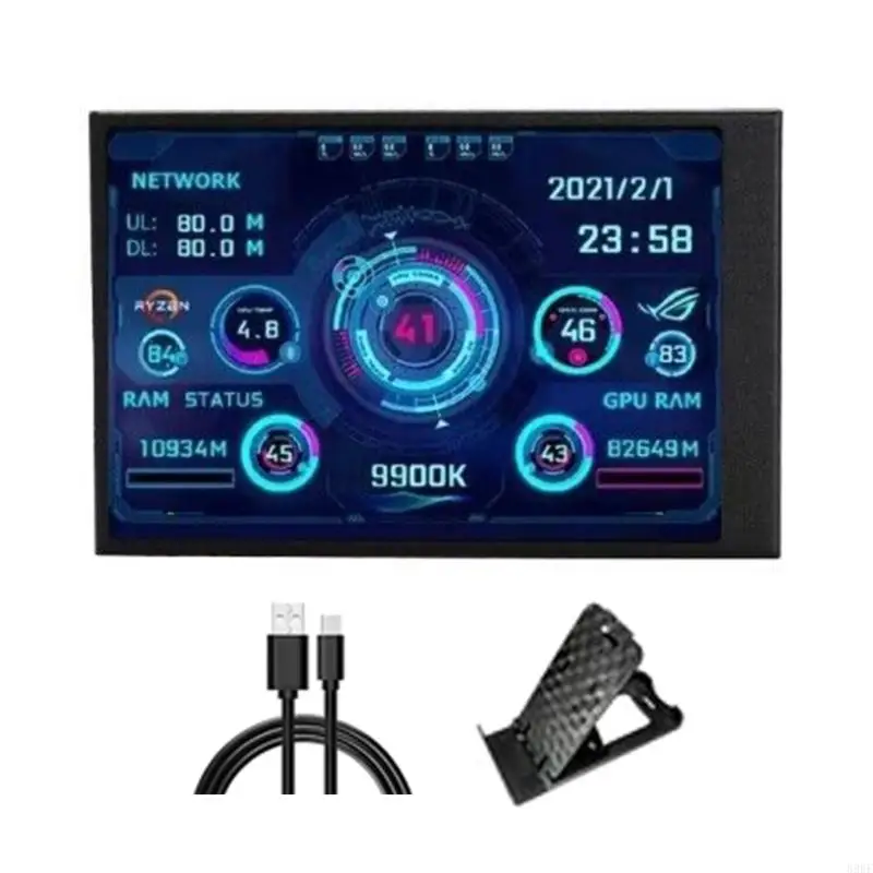 896f شاشة صغيرة محمولة مع منفذ من النوع C لإعدادات عرض الشاشة المزدوجة