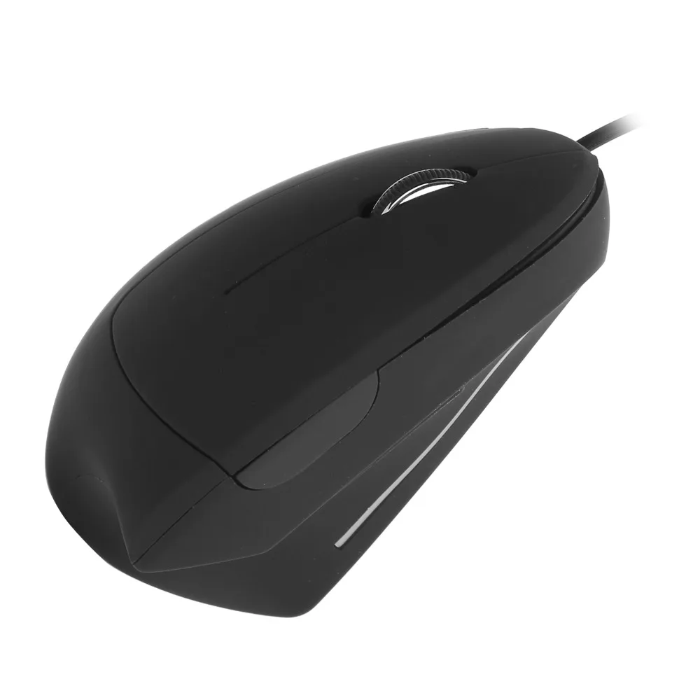 Black Vertical Ergonomic Mouse 3 Adjustable Wired Connection Left Hand Mouse Comfort Grip USB Wired Mouse Laptop Computer