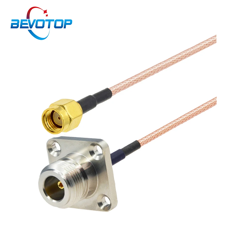 BEVOTOP RP-SMA Male to N Female Panel Mount RG316 Cable 50 ohm RF Coaxial Pigtail 4G LTE Antenna Extension Jumper Cord