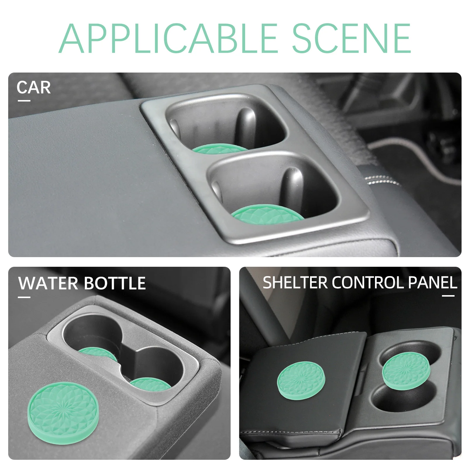 

4Pcs PVC Non-Slip Car Cup Mat Set Heat Resistant Coaster Anti-Skid Vehicle Accessories