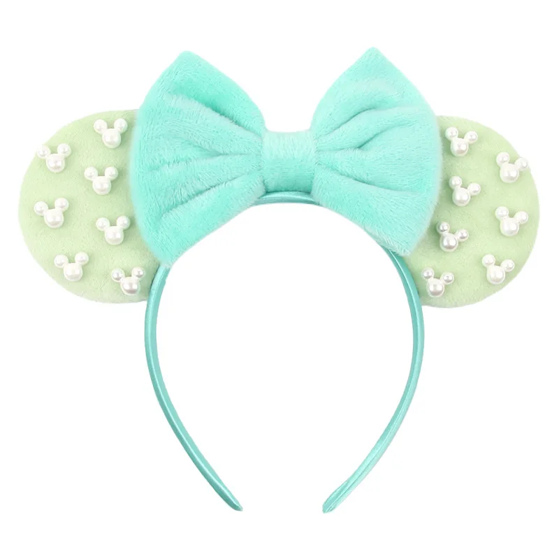 Garden Decoration Baby Velvet Mickey Ears Birthday Dress Up Hair Hoop Sparkle Bow Mickey Hair Accessories