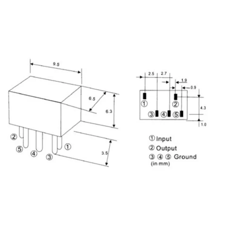 5PCS LTM455GW Ceramics Wave Filter Communication Machine In Line 455GW 2+3 5 Pin M55GW 455K