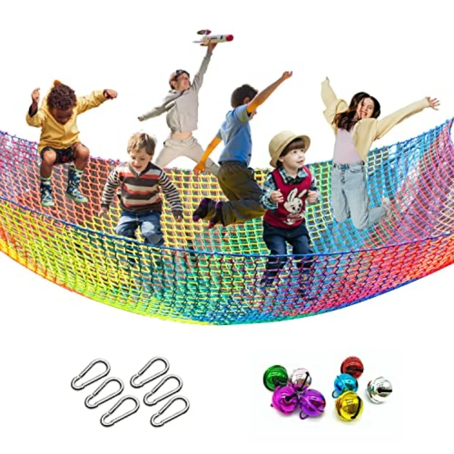 

Сетка для лазания 6.5' X 9.8' двухслойная, защитная сетка для игровой площадки, сетка для лазания на заднем дворе, используется для аксессуаров для домиков на деревьях...с...
