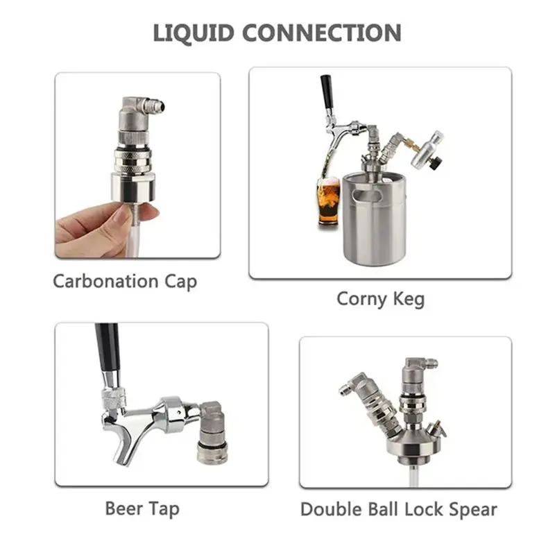ABMI-Stainless Steel Ball Lock Keg Fittings 1/4