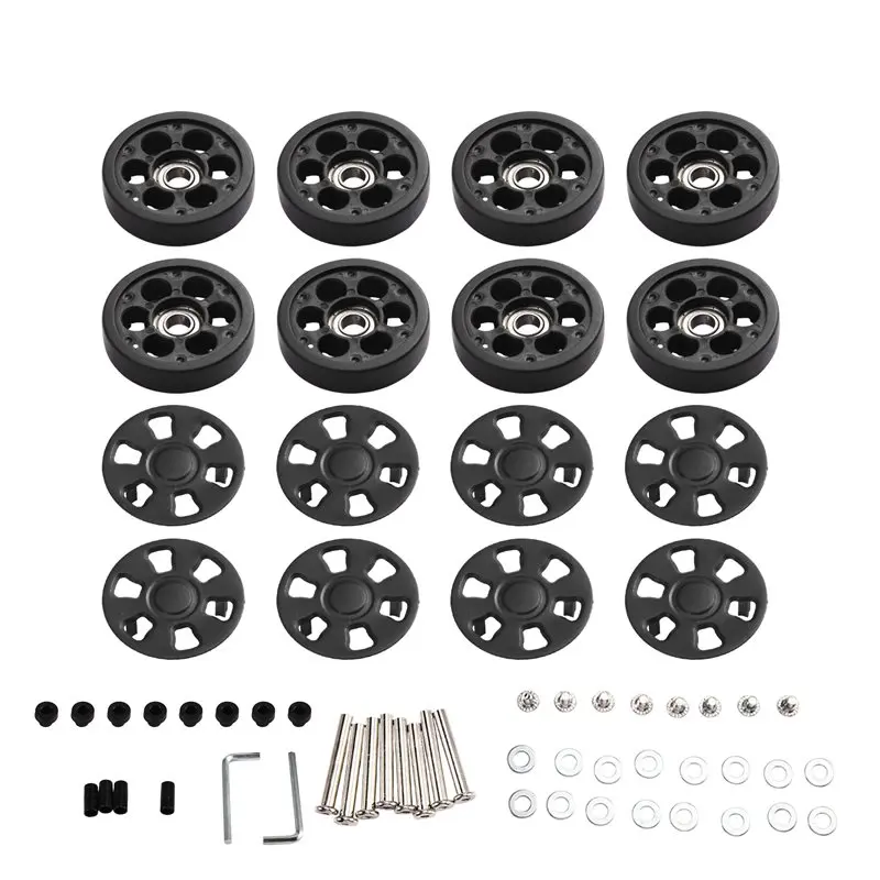 abkp-交換用トラベルスーツケースキャスター8個セット-50x12mm-低騒音ローリングベアリング付き
