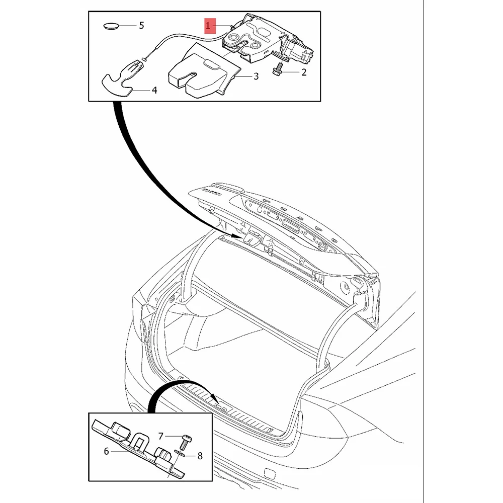 Rear Boot Tailgate Lid Lock Block 31440492 31440489 31440244 31440240 31335052 For Volvo XC60 T5 T6 2013-17 S60 2012 2014  2015