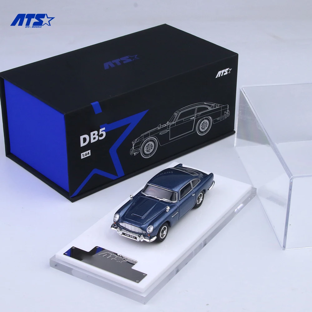 ATS 1:64 DB5 - Modelo de Carro em Liga Metálica com Pintura Azul para Hobby, Colecionáveis e Exibição