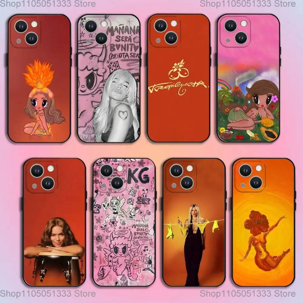 

K-KaRol G Tropicoqueta Phone Case For iPhone 16,15,14,13,12,11,Pro,XS,Max,XR,Plus,E,SE4,Mini Black Soft Cover