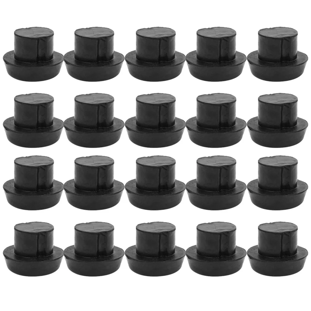 20pcs Rubber Billiard Cue Bottom Cover Protective Black Billiard Cue Rubber Plug Bulge Billiard Tail Cover Cue Maintenance