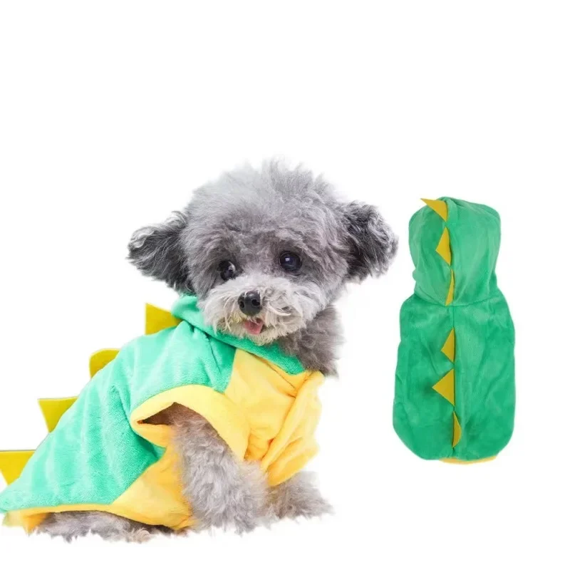 

Autumn pet clothes, funny and cute, dinosaur transformation hoodie, warm, Teddy, panda, dog, universal pet supplies