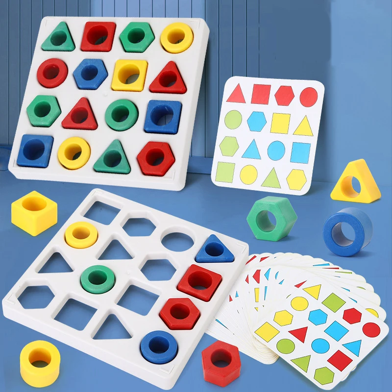 Kinder Geometrische Formen Montessori Puzzle Klassifizierung Mathematische Ziegel Vorschule Lernen Bildung Spiele Kinder Spielzeug