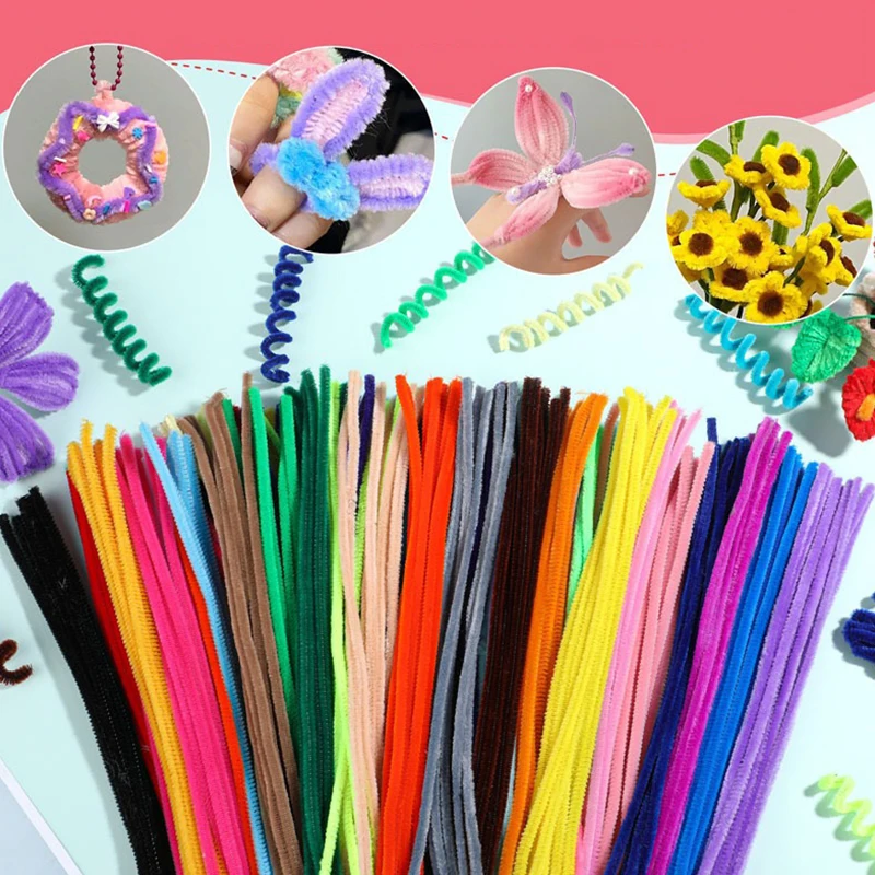 25-50PCS Random Mixed Color Pipe Cleaners DIY Decoration Chenille Stems Twisty Wire for Floral Making Handcraft Art Supplies ZYF