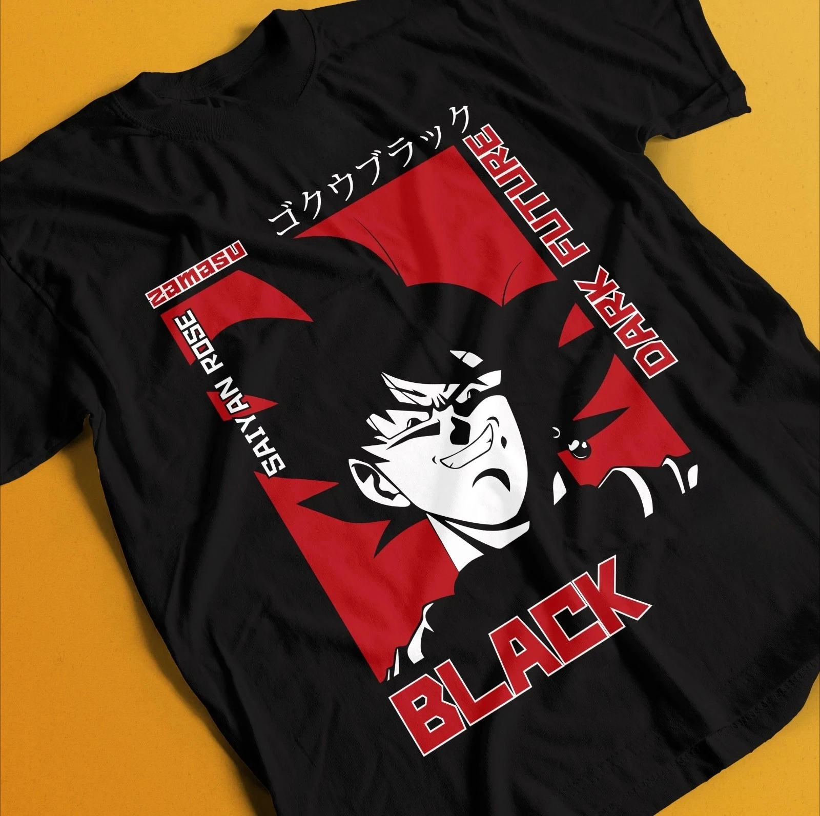 2026 Neujahr Vintage Black Goku Spezial Anime Paar T-Shirt, Herren Rundhals Kurzarm-Shirt