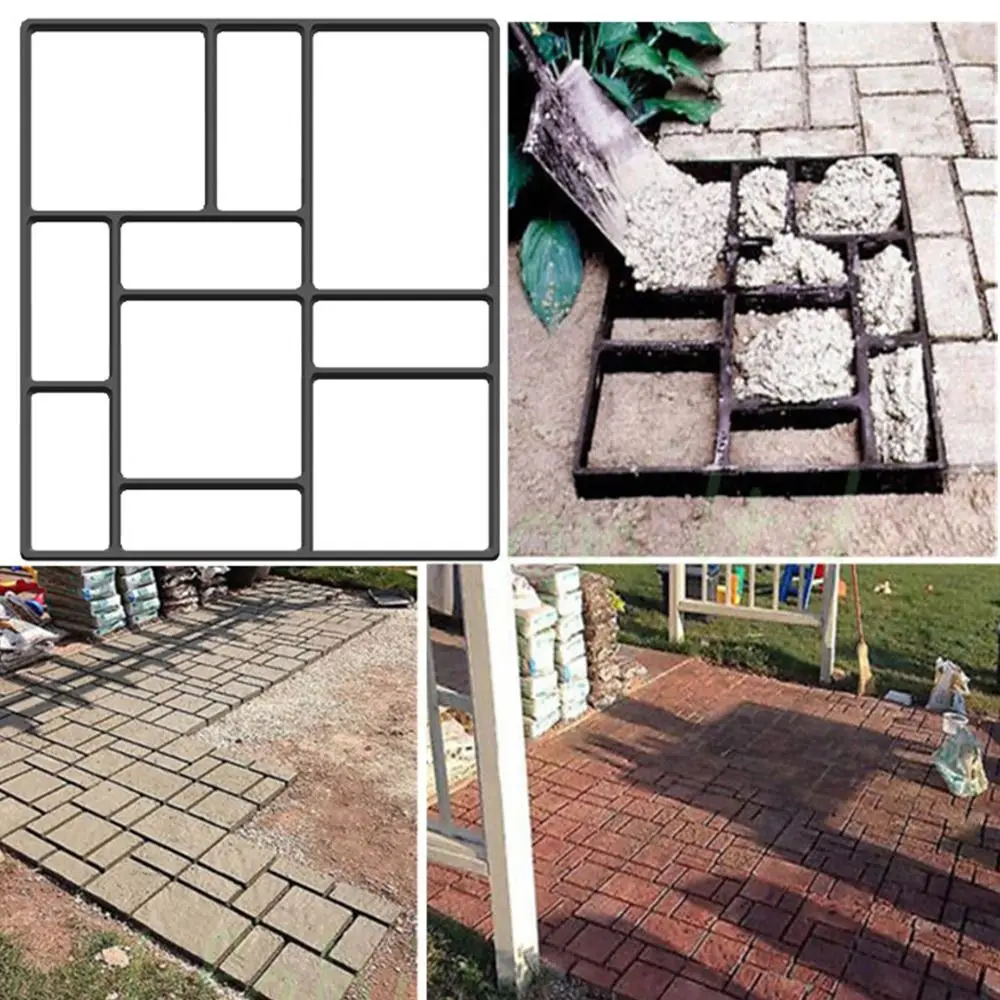 

DIY Garden Path Concrete Molds Stone Road Paving Lawn Decoration Beton Brick Maker Floor Pavement Variety Shapes Cement Mould