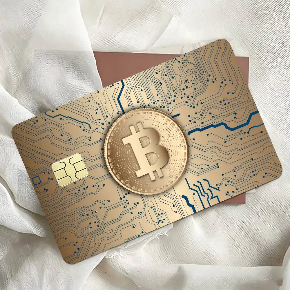 Finance Bitcoin Logo  Diy Credit Debit Card Sticker Party Sticker Decoration Waterproof Small Chip Card Skin Sticker