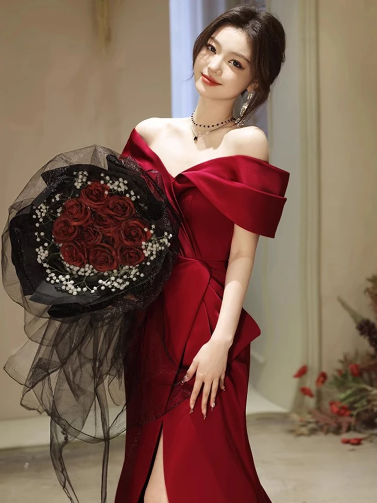 

Сексуальное атласное свадебное платье на одно плечо с поясом и длинной юбкой-шлейфом для помолвки и свадебной церемонии