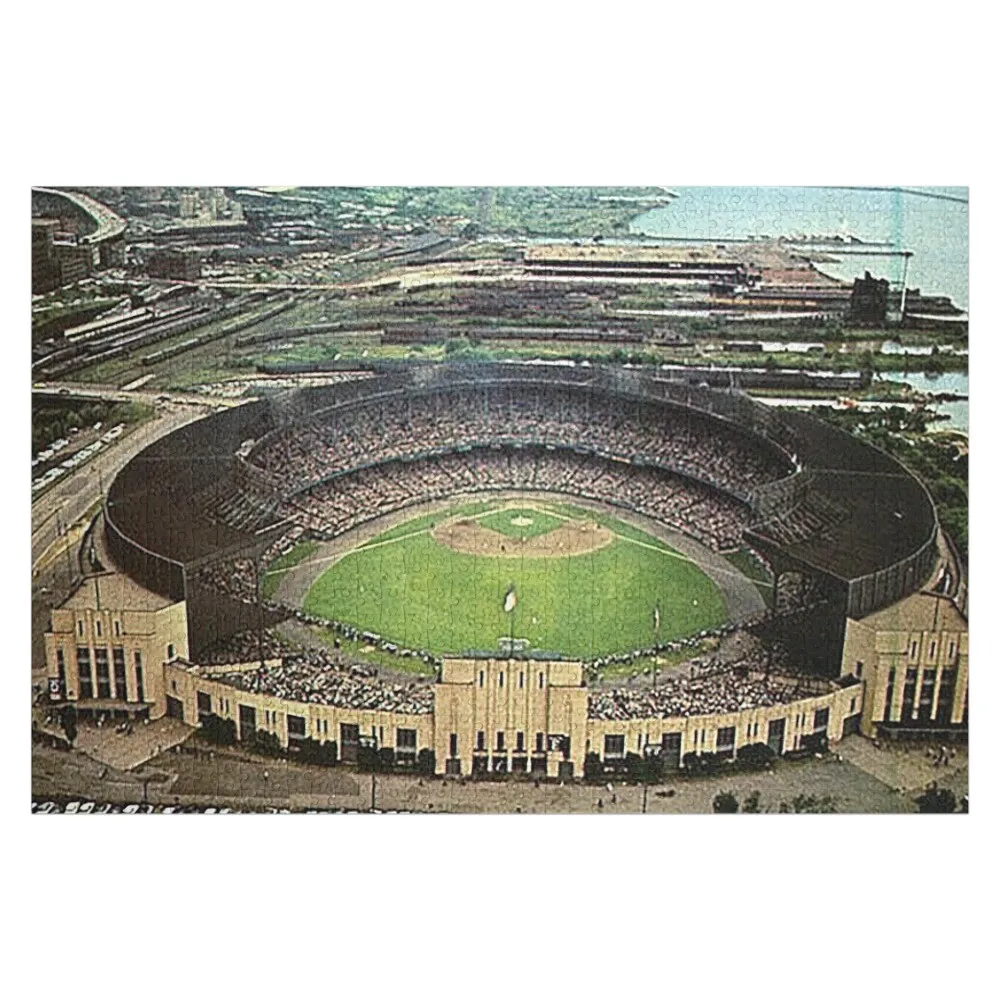 Cleveland Municipal Stadium, The Mistake By the Lake, Cleveland Baseball Stadium, Old Ballparks,Old Stadiums Jigsaw Puzzle