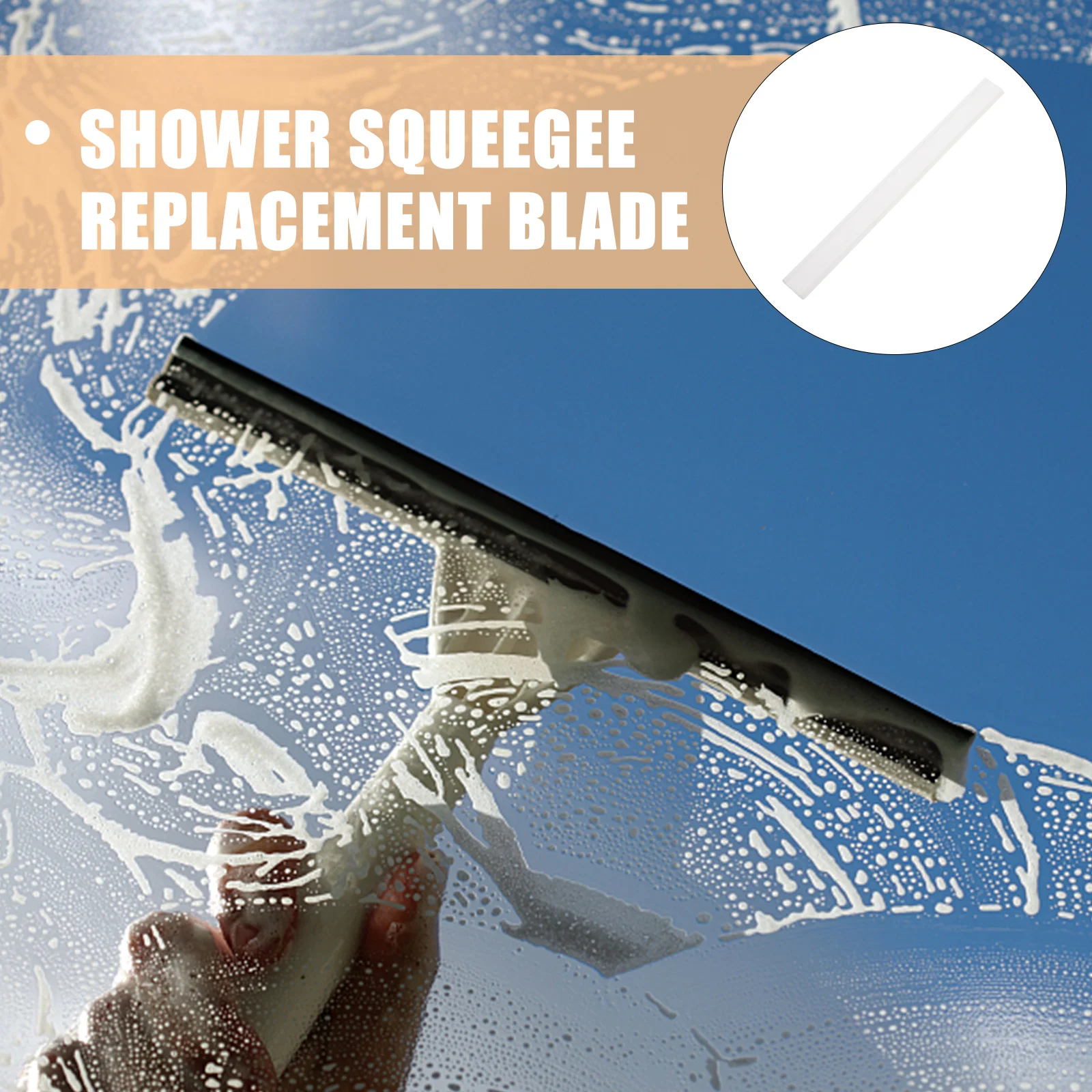 

2 Pcs Cleaning Silicone Strip Replacement Squeegee for Window Wiper Blade White Silica Gel Washing Man
