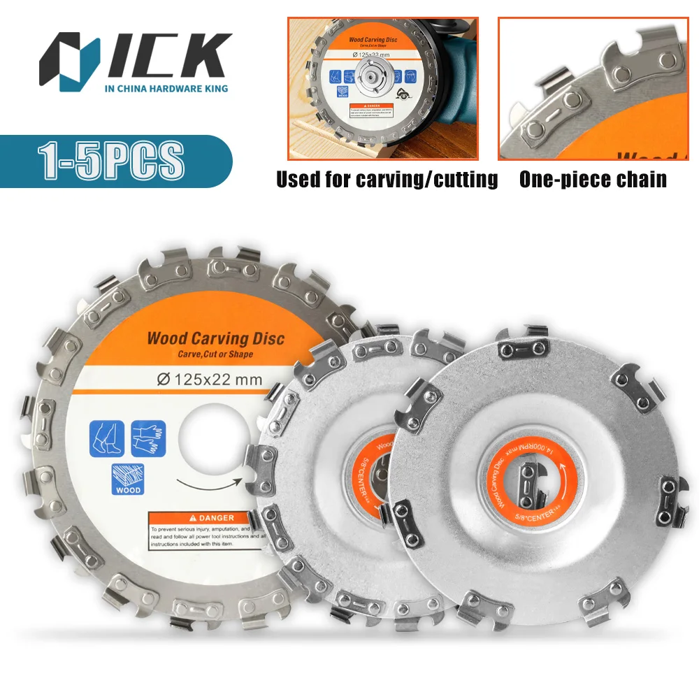 5インチ木工チェーン用ウッドカービングディスク,125mm,100mm,ディスク,グラインダー用チェーン