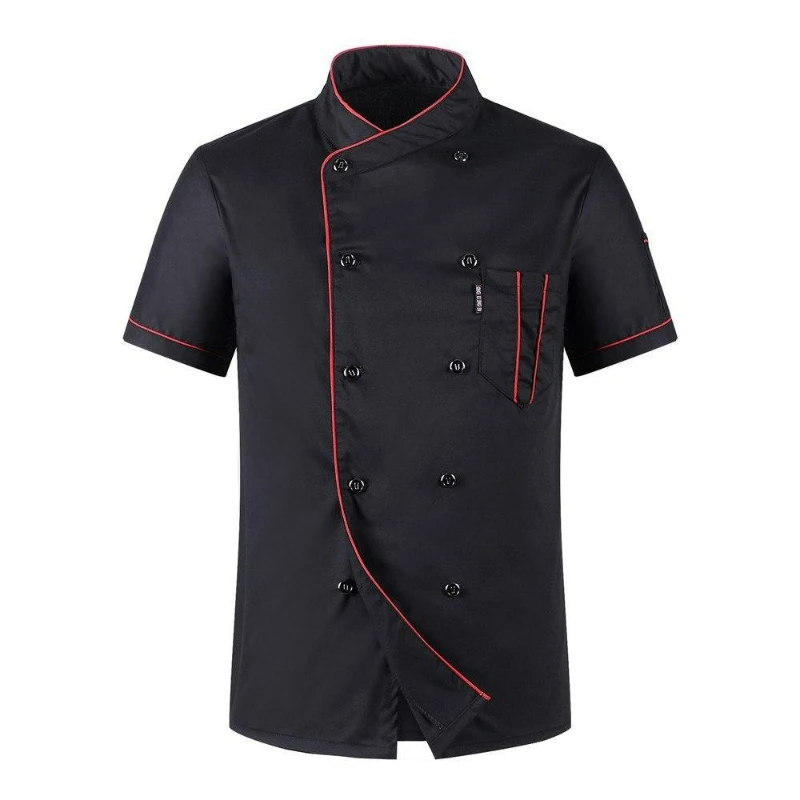 Veste de Chef pour hommes et femmes, chemise à manches courtes, manteau de cuisine, uniformes de serveur de Restaurant