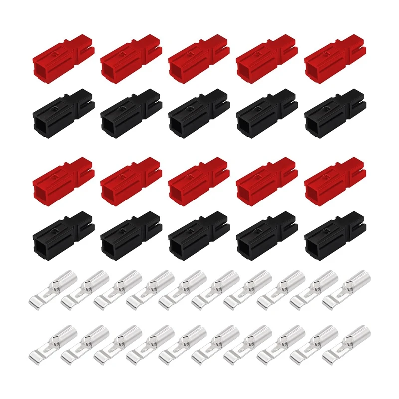 20 PCS Connectors, Quick Disconnect Assortment Kit, Red & Black & Silver Housing, AWG 12-16, Heavy Duty Contact 600V 30A