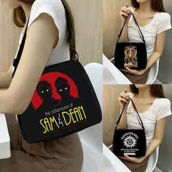 Bolso de hombro con estampado Supernatural Winchester Bro's, bolso de hombro para salvar personas, bolsos de caza, bolso de mensajero con soporte para teléfono de viaje