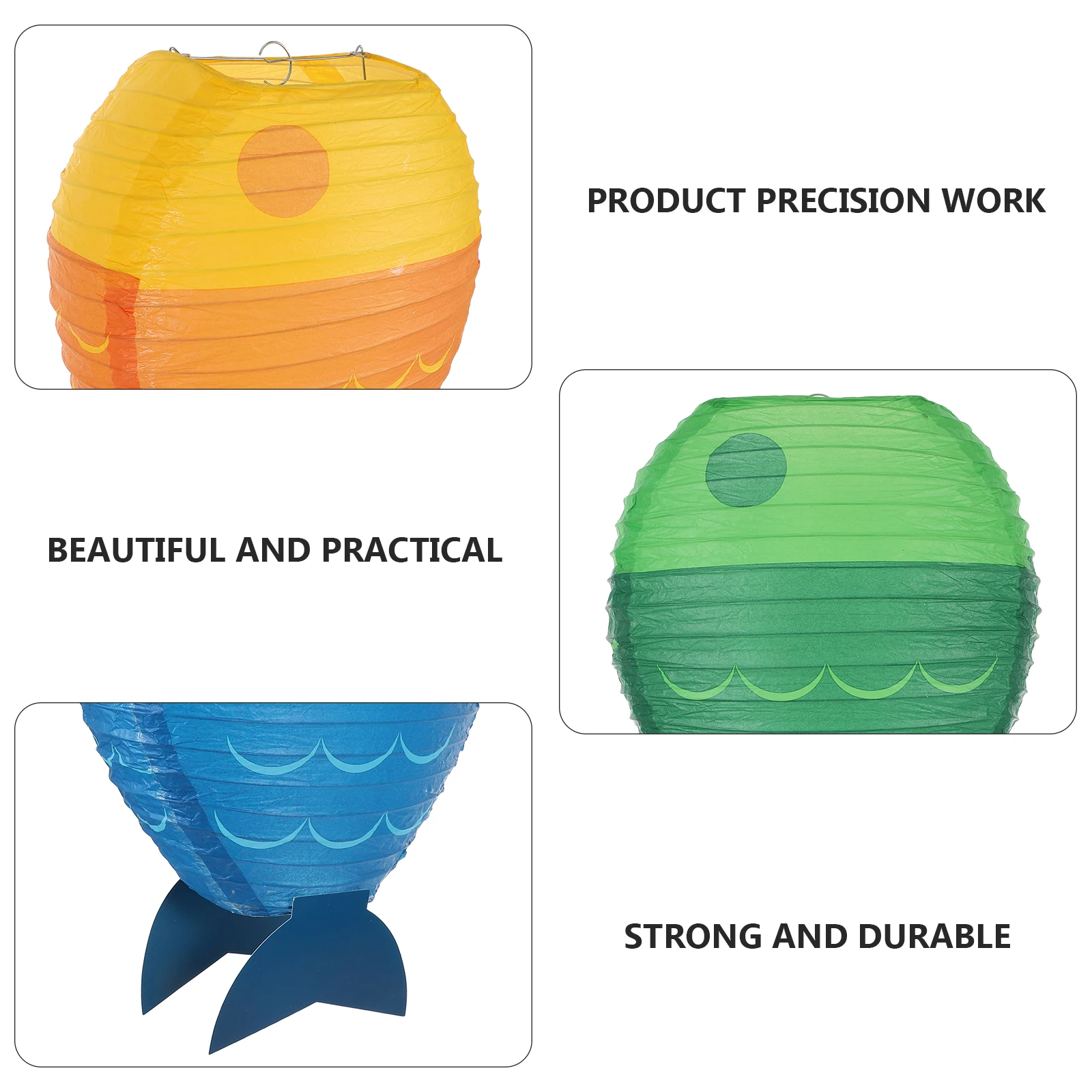 

3 PCS Indoor Fish Shaped Paper Lantern Lanterns Punch Hole Festival Decorations